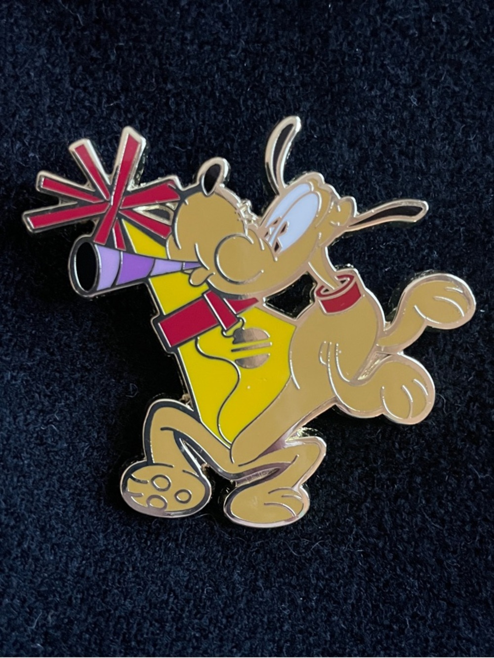 Disney Pluto Party Enamel Pin - Yellow, Tan, Red